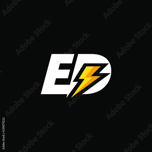 Initial Letter ED with Lightning