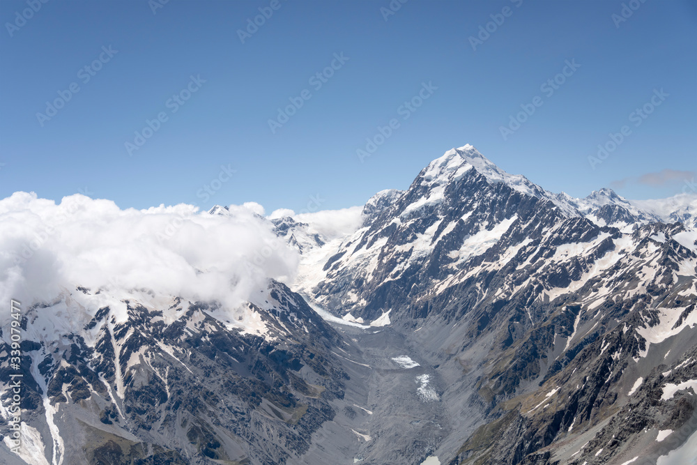 Hooker glacier and mt.Cook, New Zealand Hooker glacier and mt.Cook, New Zealand