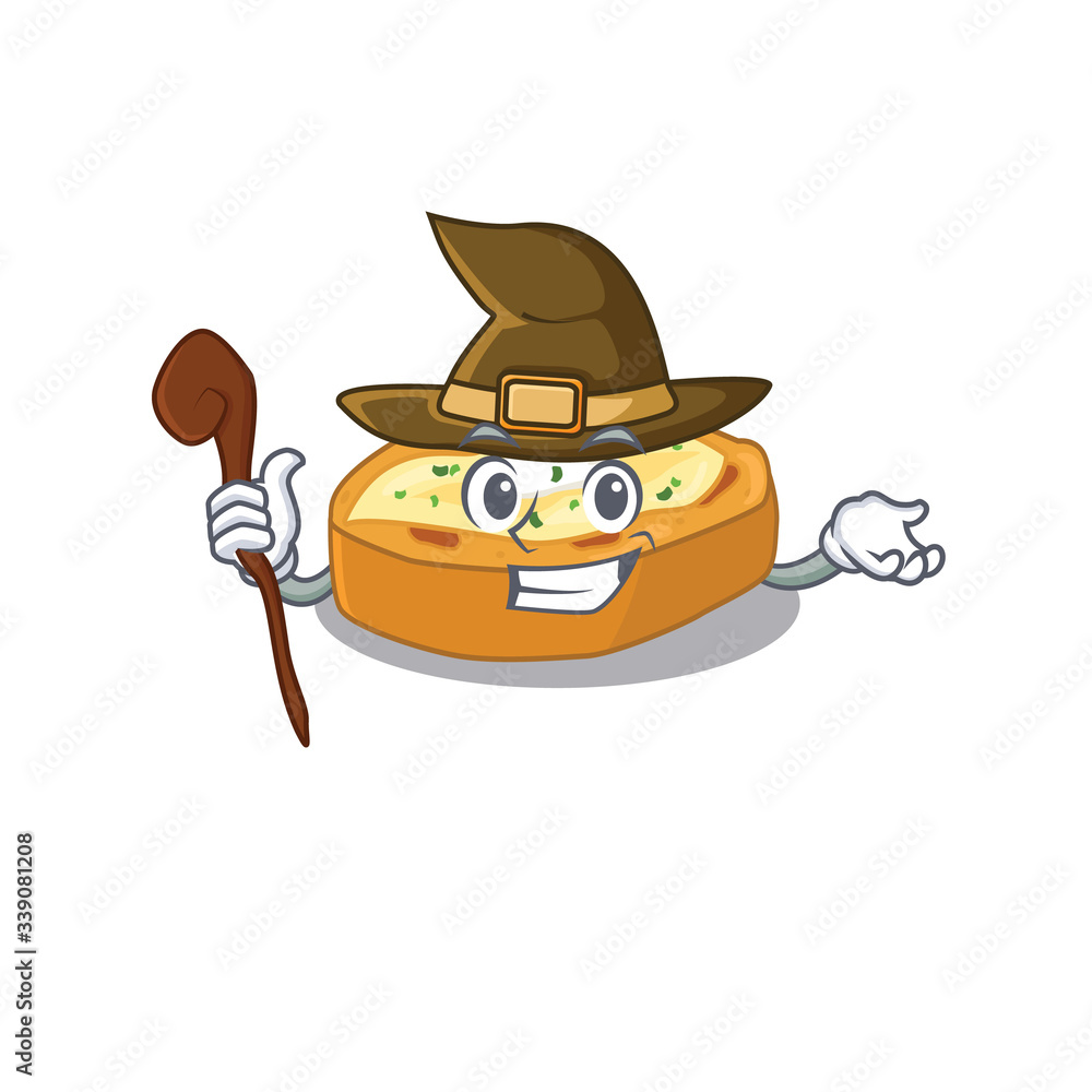 Baked potatoes sneaky and tricky witch cartoon character