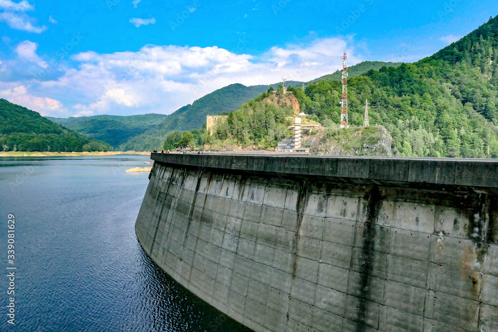 ROMANIA Vidraru hydrolectric  Dam was completed in 1966 on the Argeş River and creates Lake Vidraru.