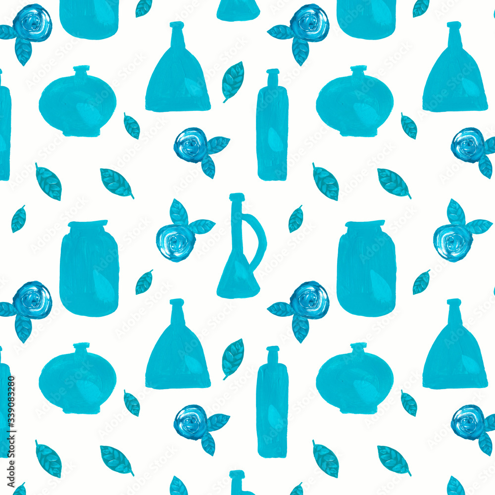 seamless pattern with water bottles illustration from acrylic seamless pattern with water bottles illustration from acrylic