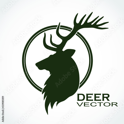 deer head profile silhouette logo