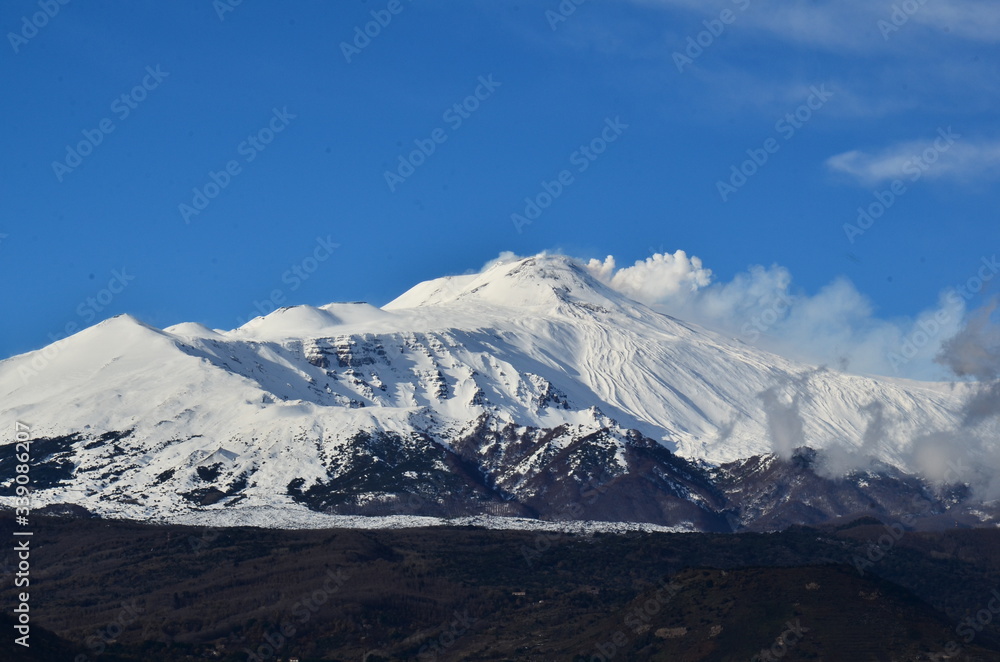 etna vulcano neve