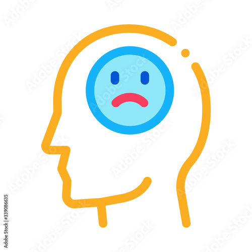 pessimistic person icon vector. pessimistic person sign. color symbol illustration