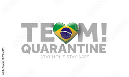 Free Download Brazil team quarantine. Stay home save lives message. 3D Render - GFXLoad