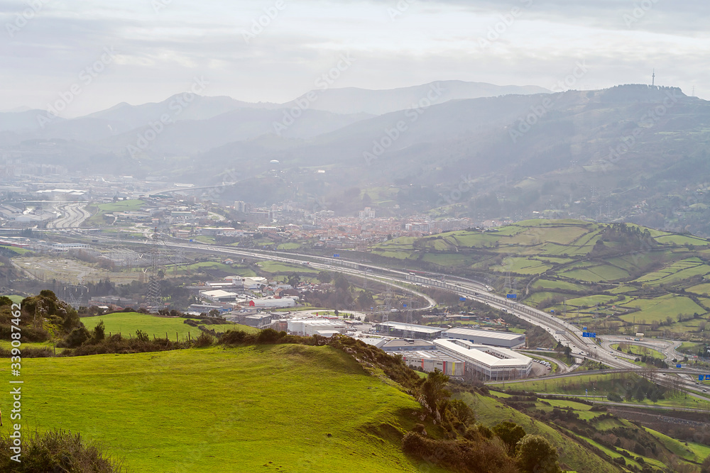 Santurtzi and Getxo towns view from Serantes mountain Santurtzi and Getxo towns view from Serantes mountain