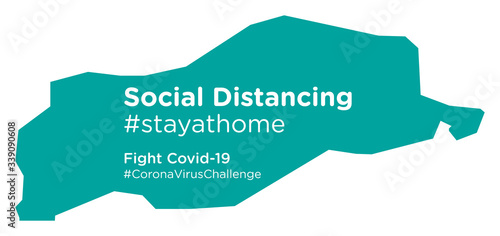 Southeastern Anatolia map with Social Distancing stayathome tag