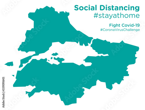 Marmara map with Social Distancing stayathome tag