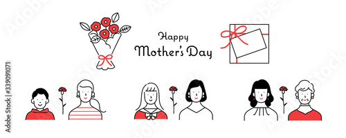 母の日イラストセット