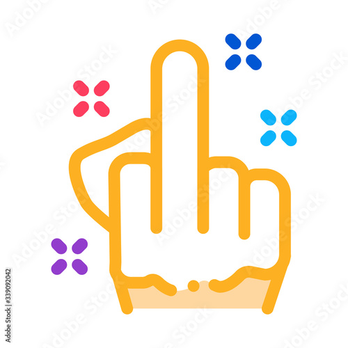 third finger gesture icon vector. third finger gesture sign. color symbol illustration