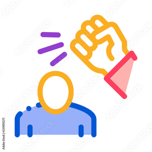 beating man icon vector. beating man sign. color symbol illustration