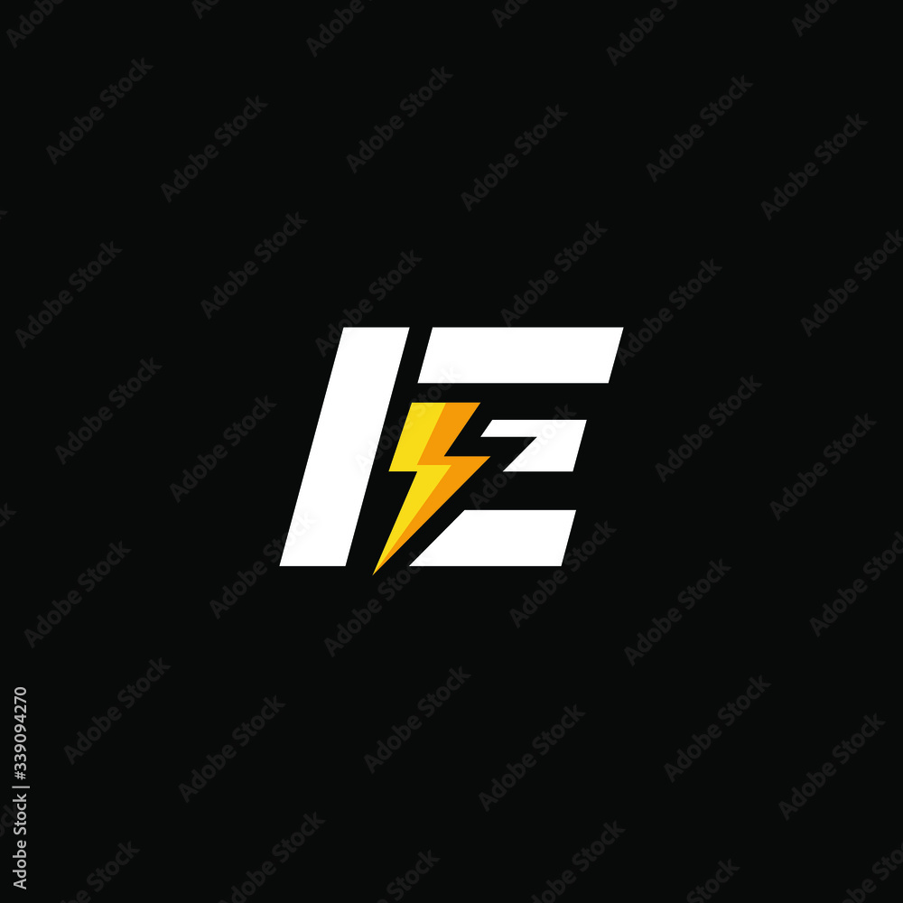Initial Letter IE with Lightning Initial Letter IE with Lightning