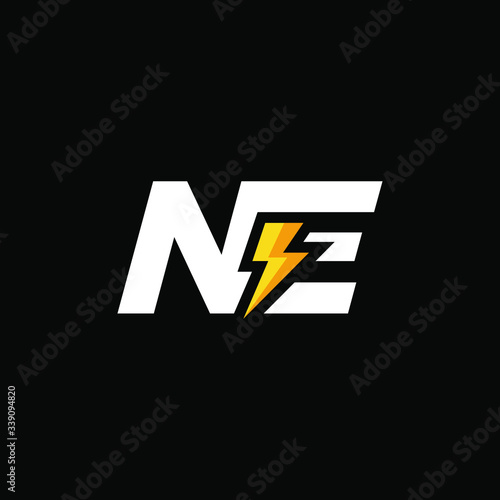 Free Download Initial Letter NE with Lightning - GFXLoad