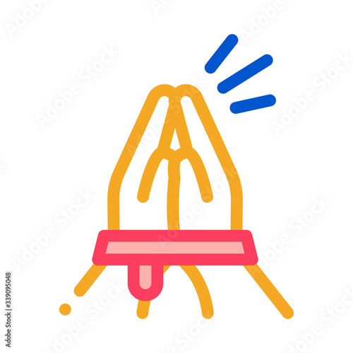 tied hands asking for help icon vector. tied hands asking for help sign. color symbol illustration