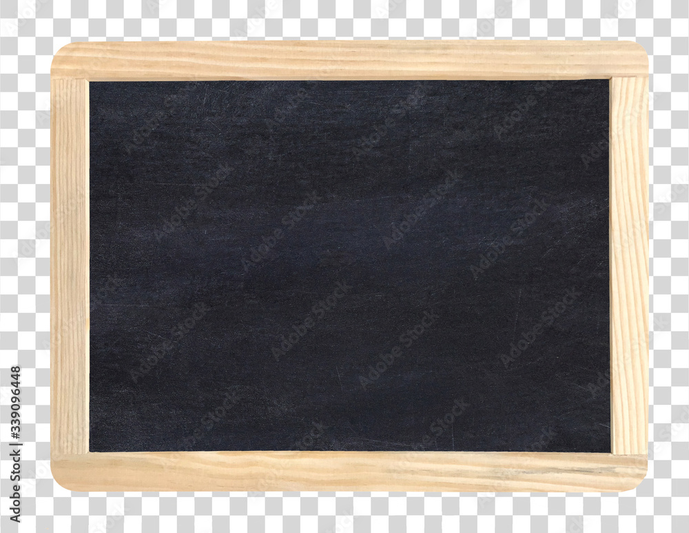 Black blank chalkboard with wooden frame isolated on isolated background including clipping path Black blank chalkboard with wooden frame isolated on isolated background including clipping path