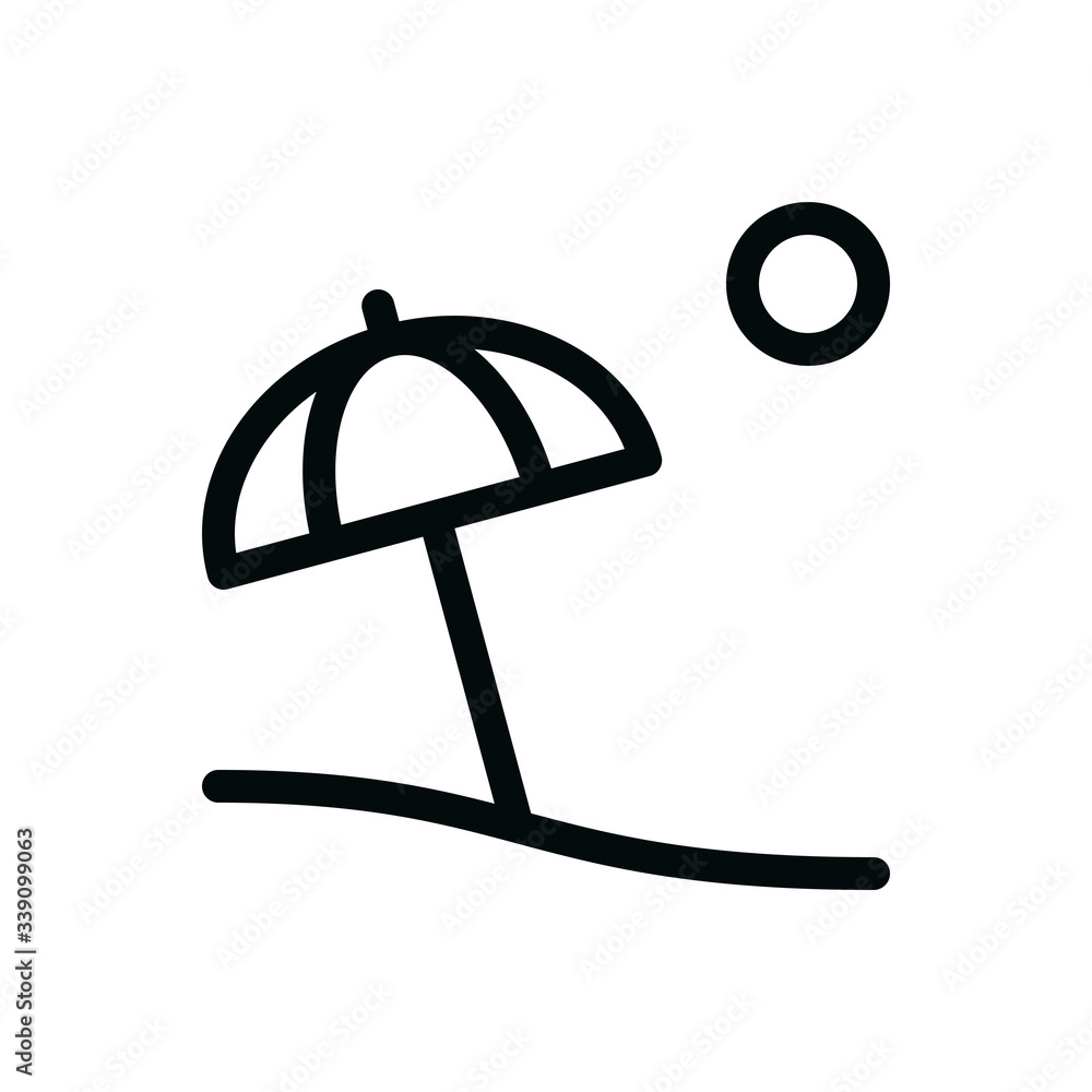 Umbrella beach isolated icon, paradise holiday outline vector icon Umbrella beach isolated icon, paradise holiday outline vector icon