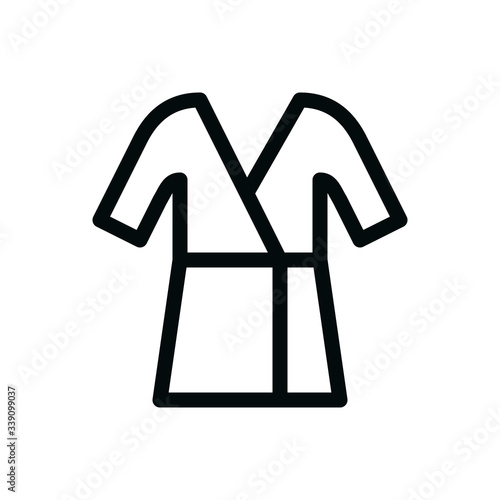 Hotel bathrobe isolated vector icon