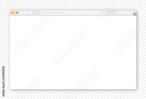 Mock-up blank browser window for your design isoled transparent background. Vector illustration EPS10