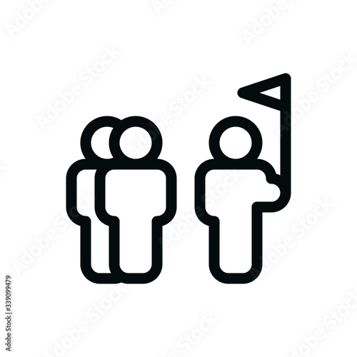 Excursion guide isolated icon, travel tour guide linear vector icon