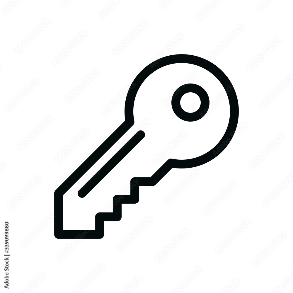 House key isolated icon, apartment key linear vector icon House key isolated icon, apartment key linear vector icon