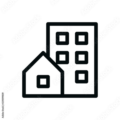 Town property isolated icon, real estate agency outline vector icon