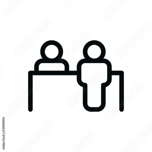 Hotel reception isolated vector icon, hotel registration outline icon