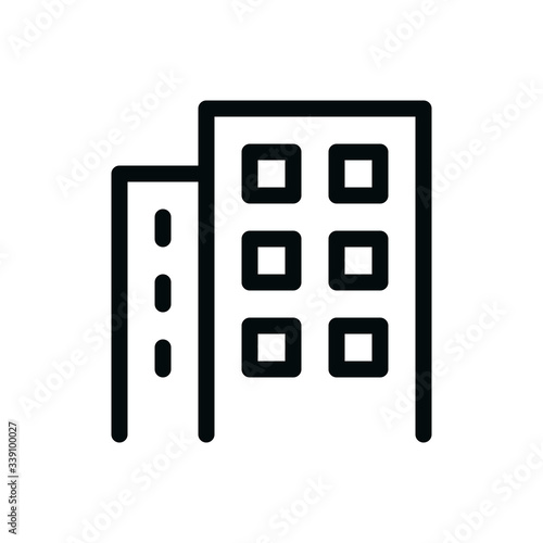 Urban real estate isolated icon, office buildings, skyscrapers linear vector icon