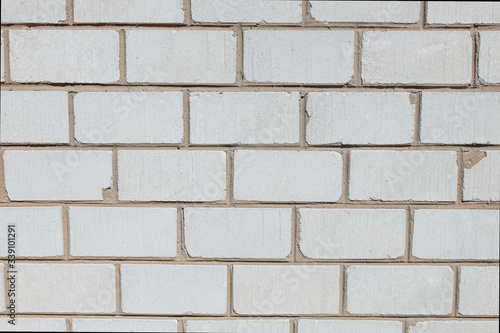 White grunge brick wall background, design, material