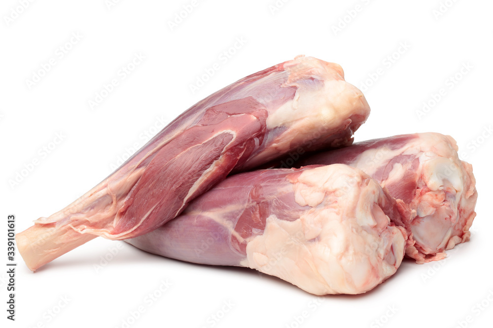 Fresh raw meat of leg young lamb Fresh raw meat of leg young lamb