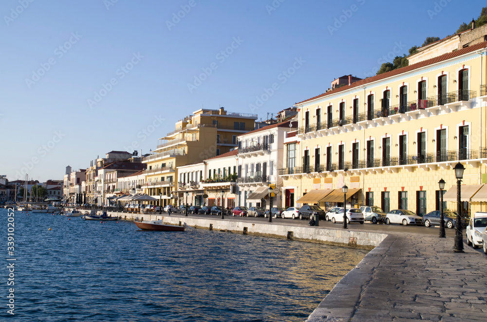 Panoramic view of town Gythio in  Peloponnese, Greece