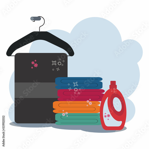 Clean and fragrant towels vector illustration