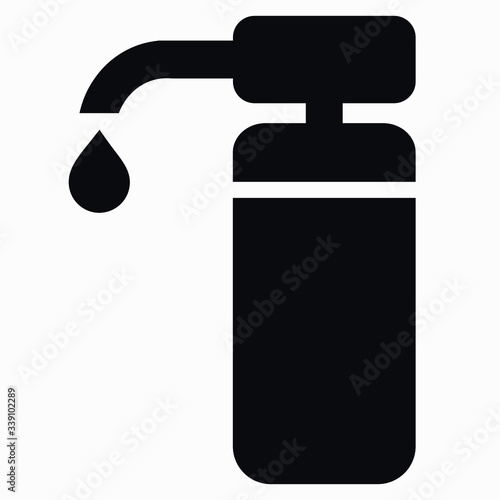 Disinfector Icon. Hand disinfection. Coronavirus Prevention Virus protection. Antibacterial agent. Vector icon