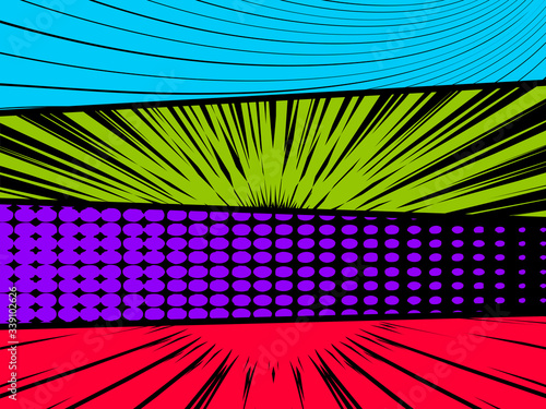 comics cartoon style four panels background