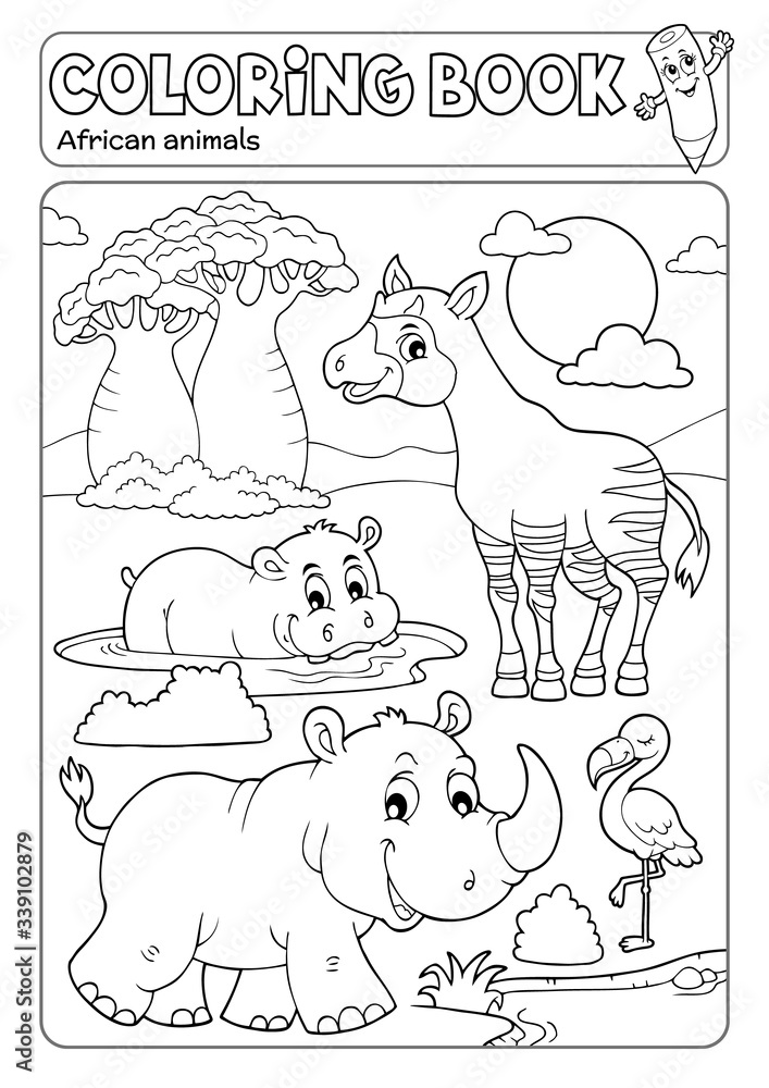 Coloring book African fauna 4 Coloring book African fauna 4