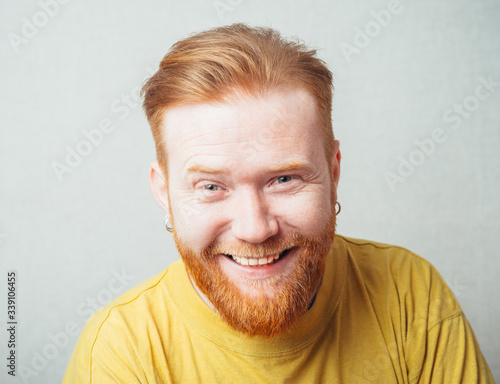 bearded man smiling