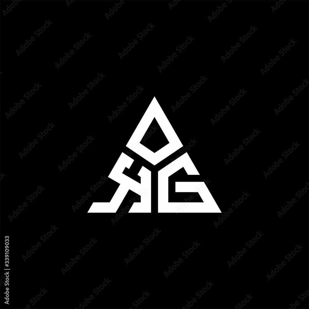KG monogram logo with 3 pieces shape isolated on triangle KG monogram logo with 3 pieces shape isolated on triangle