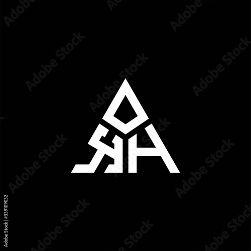 KH monogram logo with 3 pieces shape isolated on triangle