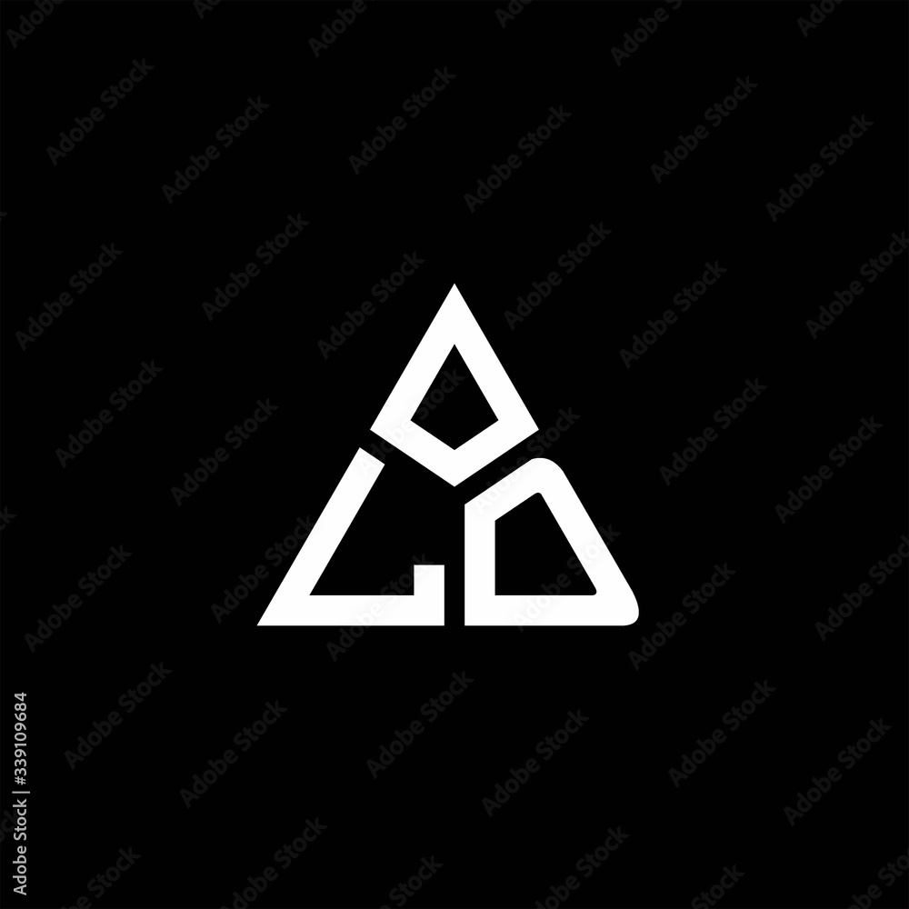 LD monogram logo with 3 pieces shape isolated on triangle LD monogram logo with 3 pieces shape isolated on triangle