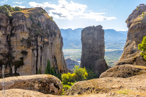 Cliffs in Meteora and a Gazebo on Top