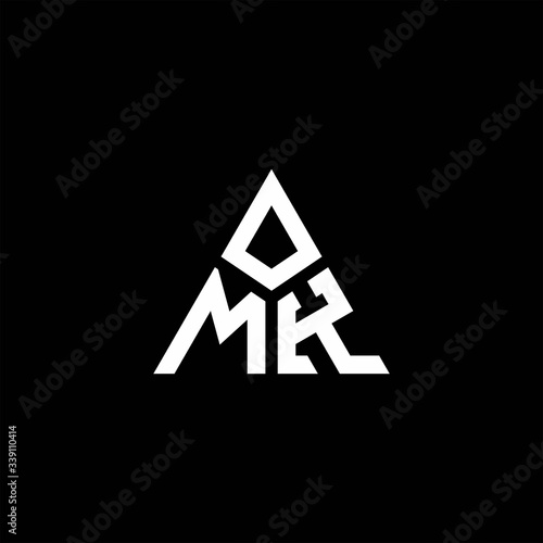 MK monogram logo with 3 pieces shape isolated on triangle