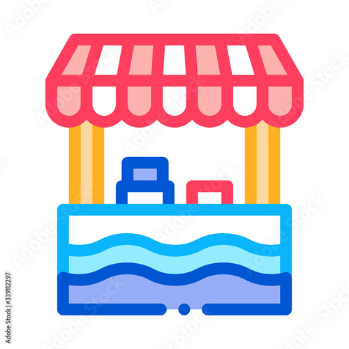 mobile food stall icon vector. mobile food stall sign. color symbol illustration