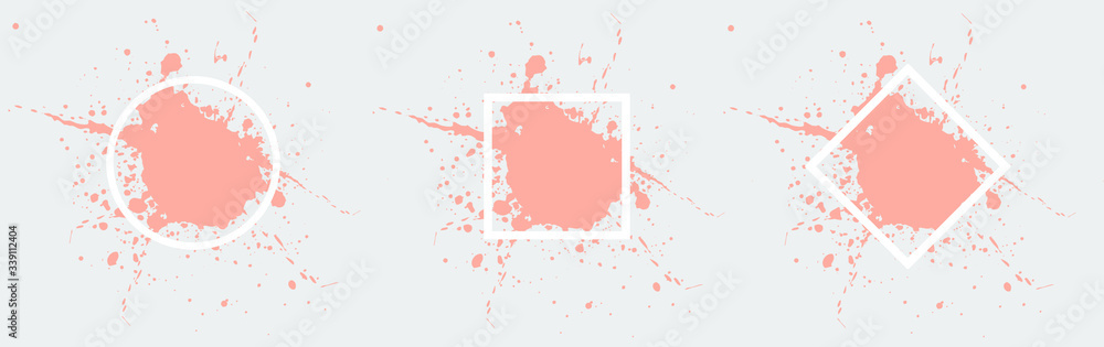 custom made wallpaper toronto digitalabstract artistic ink pink of stain or splash pink watercolor paint and liquid Ink splash splatter is pastel line calligraphy of brush stroke isolated on white background with clipping path