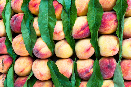 bright nectarines in the market