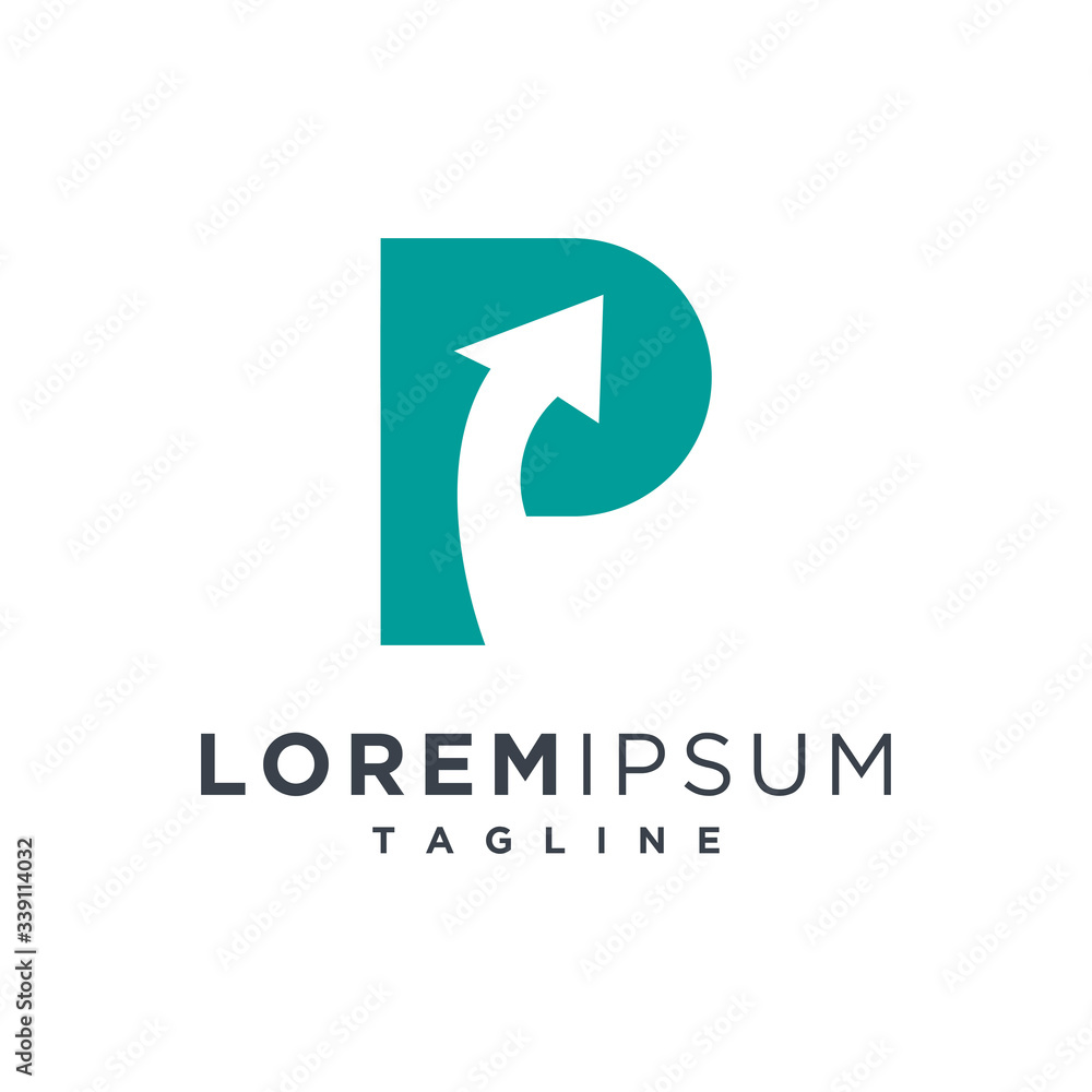 Letter / Initial P Arrow logo design vector template Letter / Initial P Arrow logo design vector template