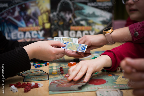 people play board games and have fun