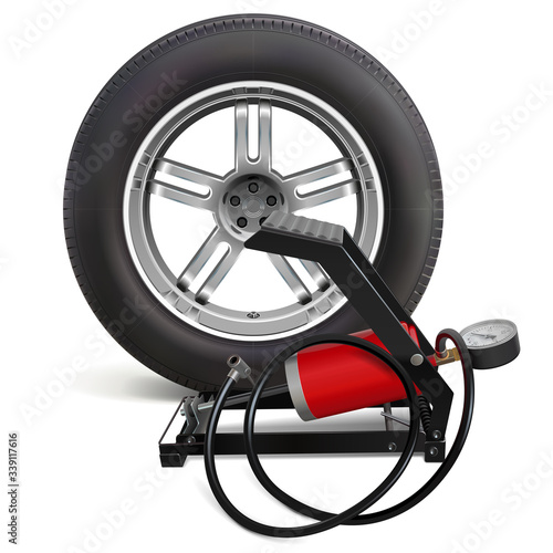 Vector Car Wheel with Pump