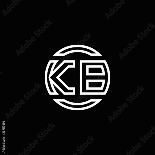 KB logo monogram with negative space circle rounded design template