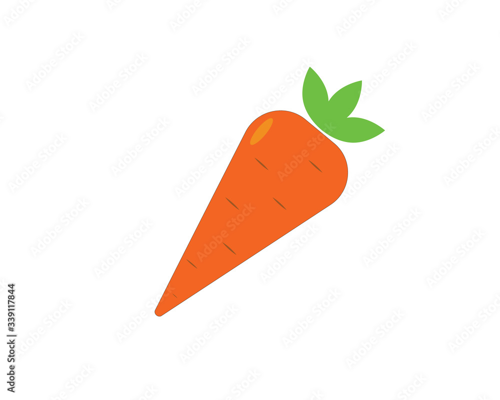 Flat orange carrot icon. Food and vitamins. Flat orange carrot icon. Food and vitamins.