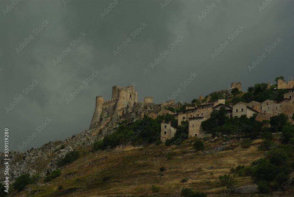 Calascio castle and its village Abruzzo, Italy