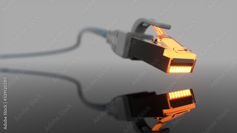 Lan cable over reflective surface
/ concept local Area Network / 3d illustration
Lan cable over reflective surface
/ concept local Area Network / 3d illustration